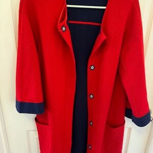 Red sweater blazer